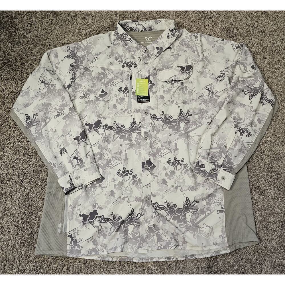 True Timber Men’s 2XL FinalRun Viper Snow Drizzle Camo Long Sleeve Fishing NWT